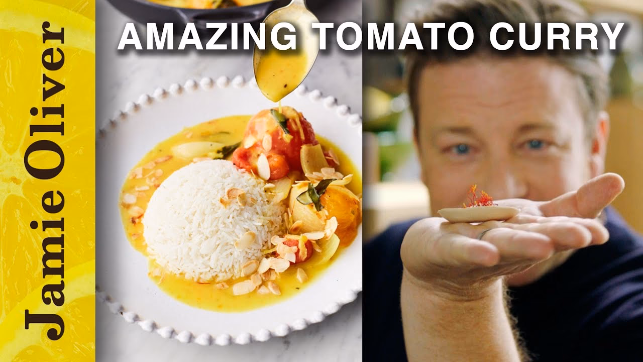 How do you make a curry with tomatoes & saffron?