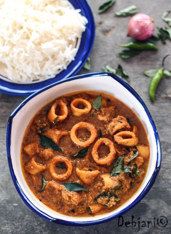 What to serve with calamari curry with coconut rice?