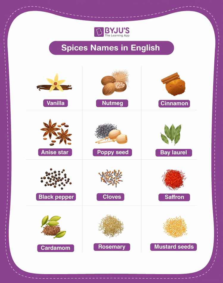 What are the different types of spices?