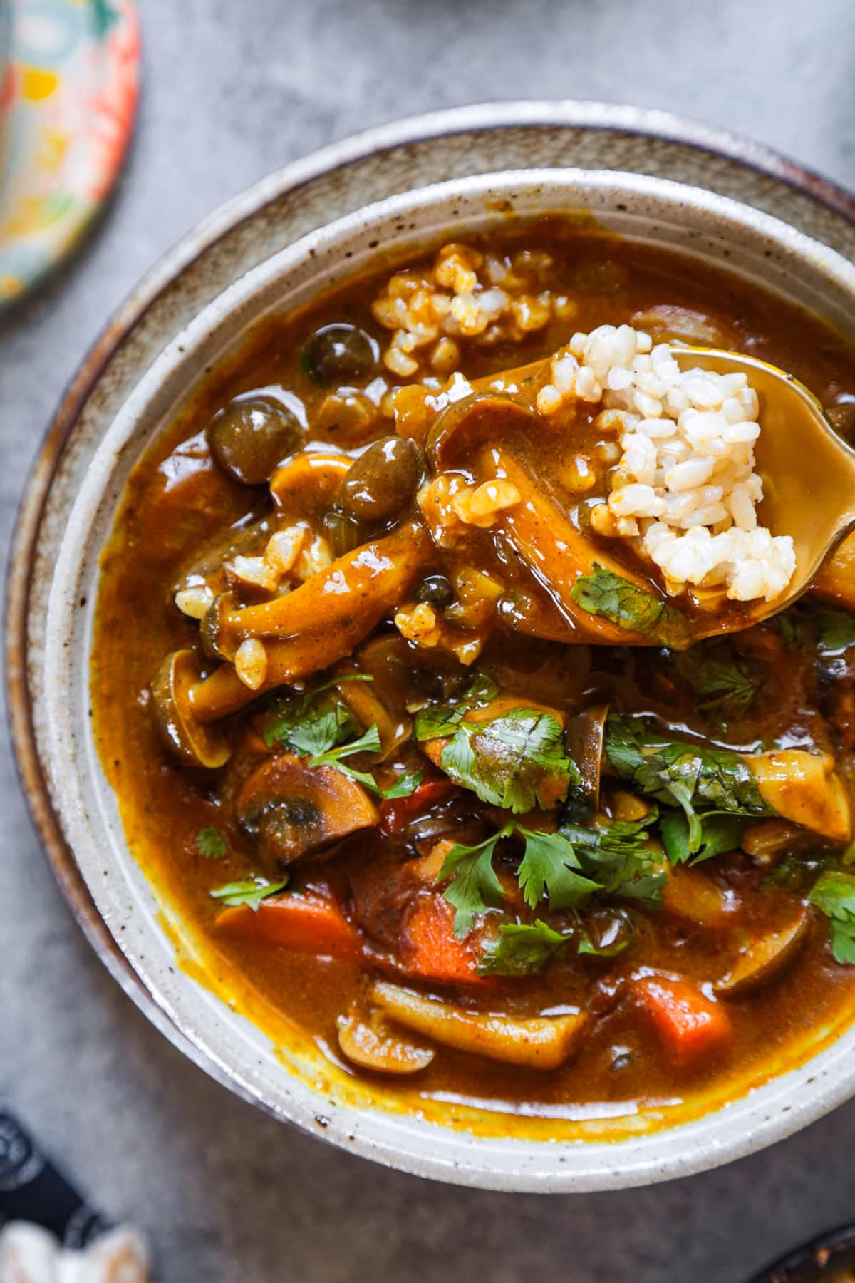 What is mushroom curry made off?