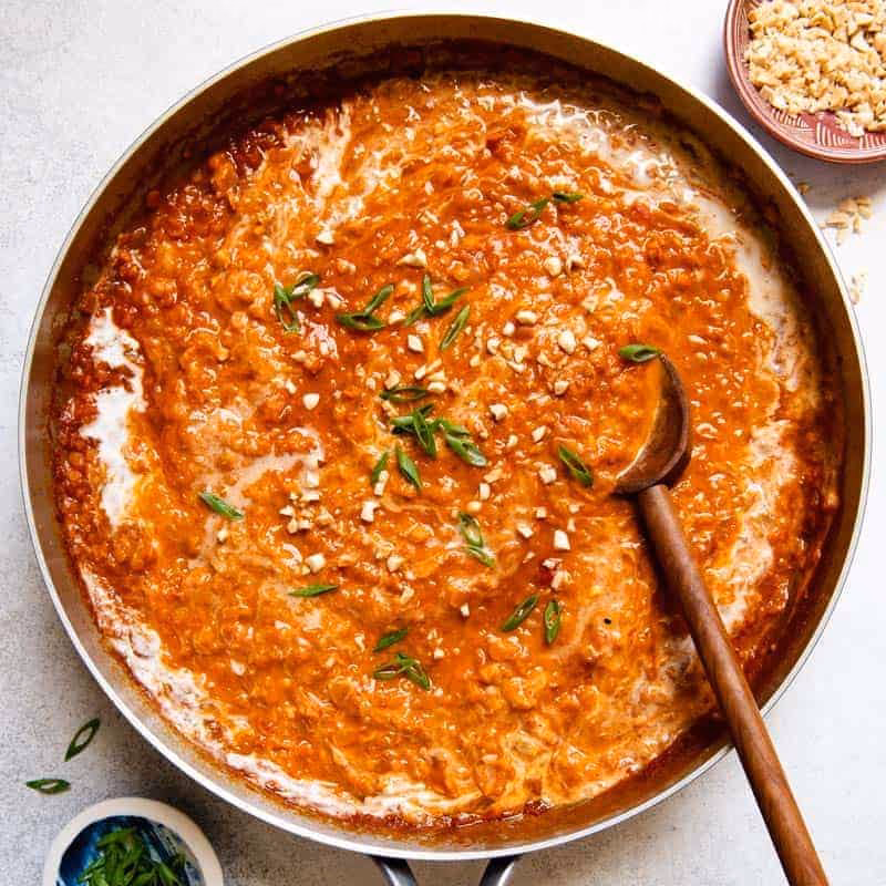 How long does it take to make red lentil curry?