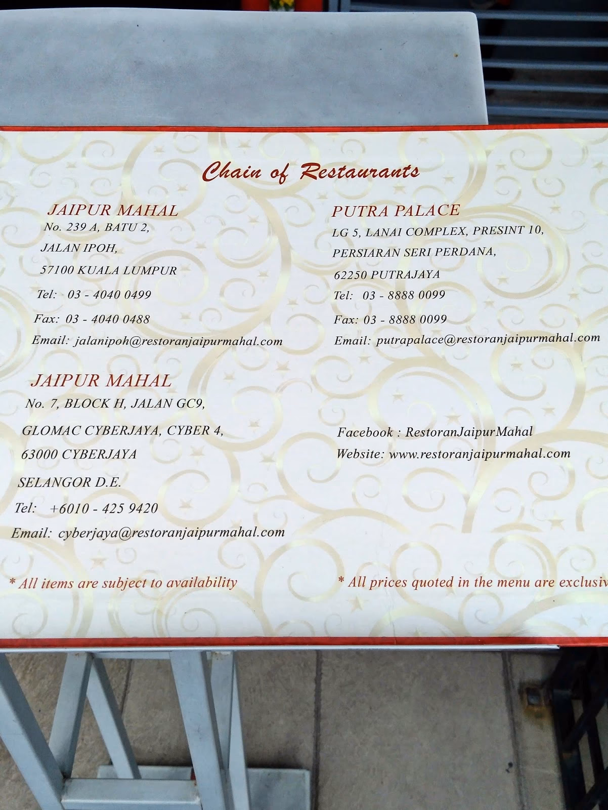 Where is Jaipur Mahal Cyberjaya located?