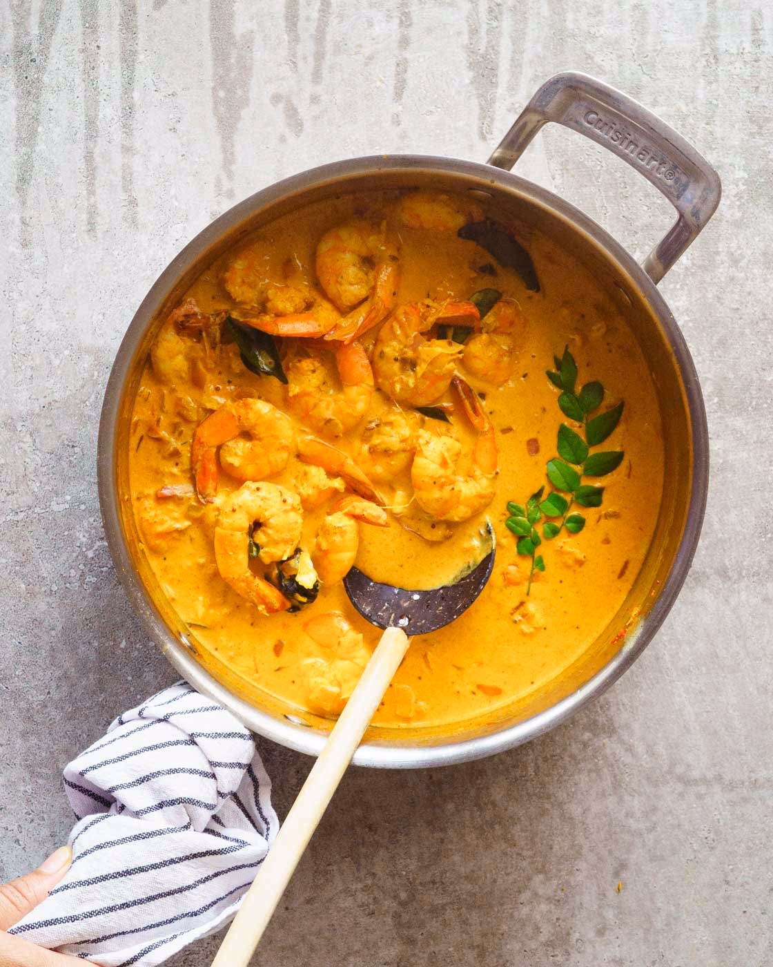 What can I substitute for coconut milk in Kerala prawn curry?