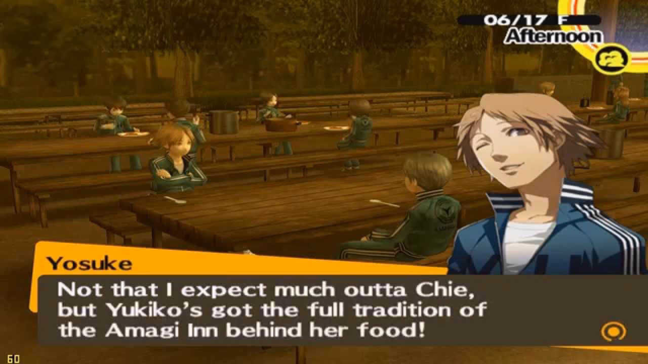 What happens if you eat a boxed lunch in Persona 4?