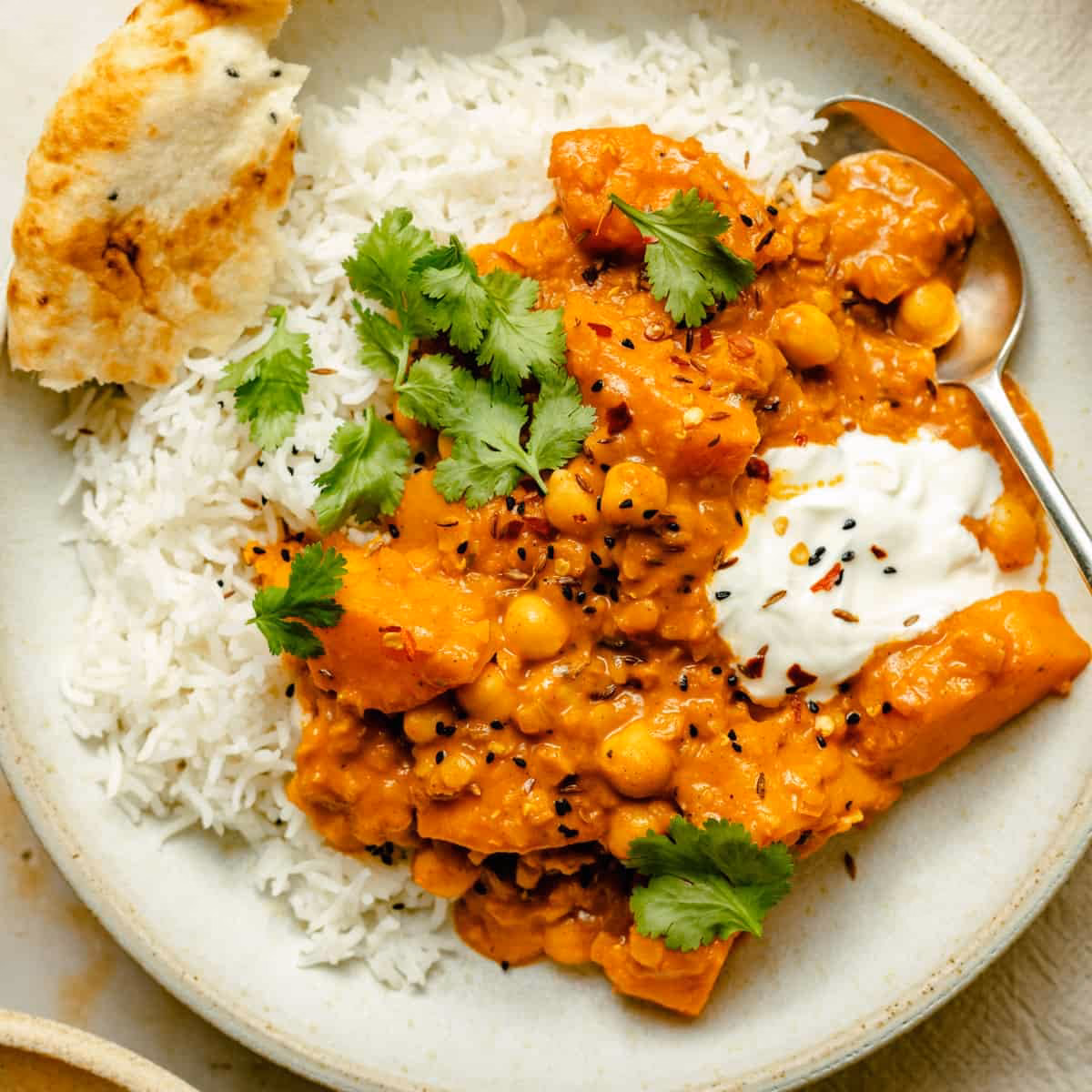 What is butternut squash and chickpea curry with Thai flavors?