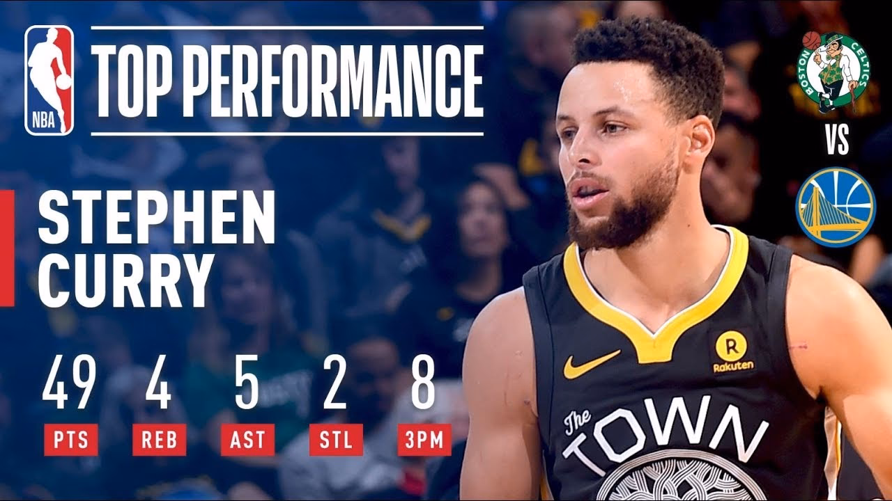 How many points did Stephen Curry score against the Celtics?