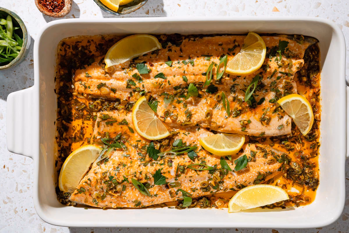 How do you spice up grilled trout?