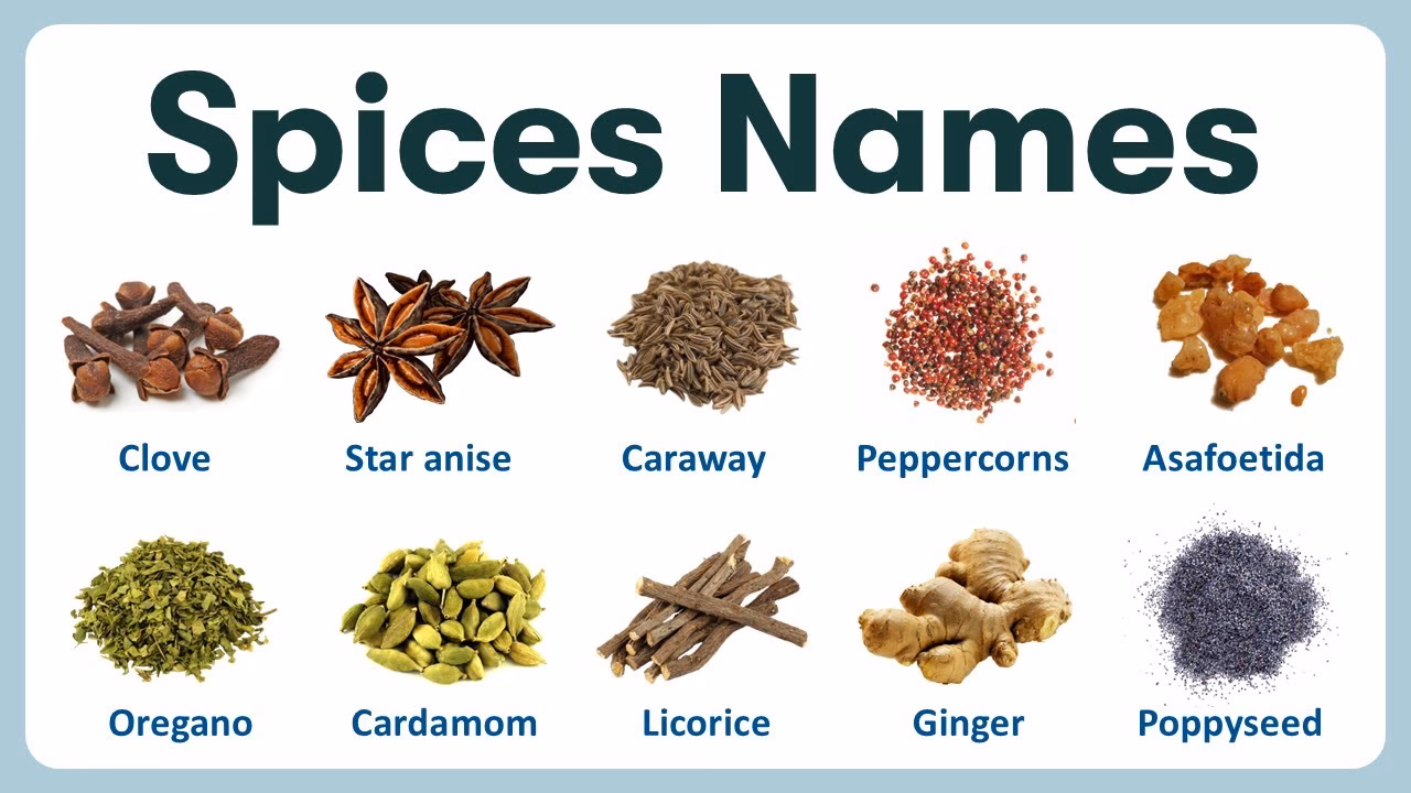 What are the different types of herbs and spices?
