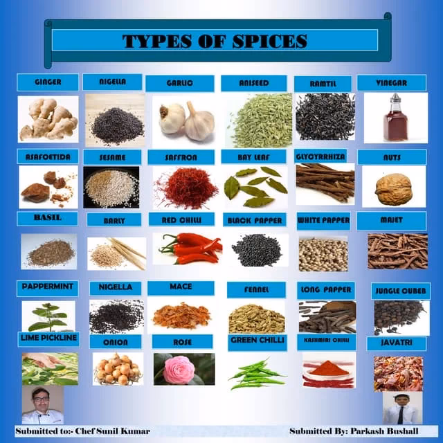 What are the different types of herbs and spices?