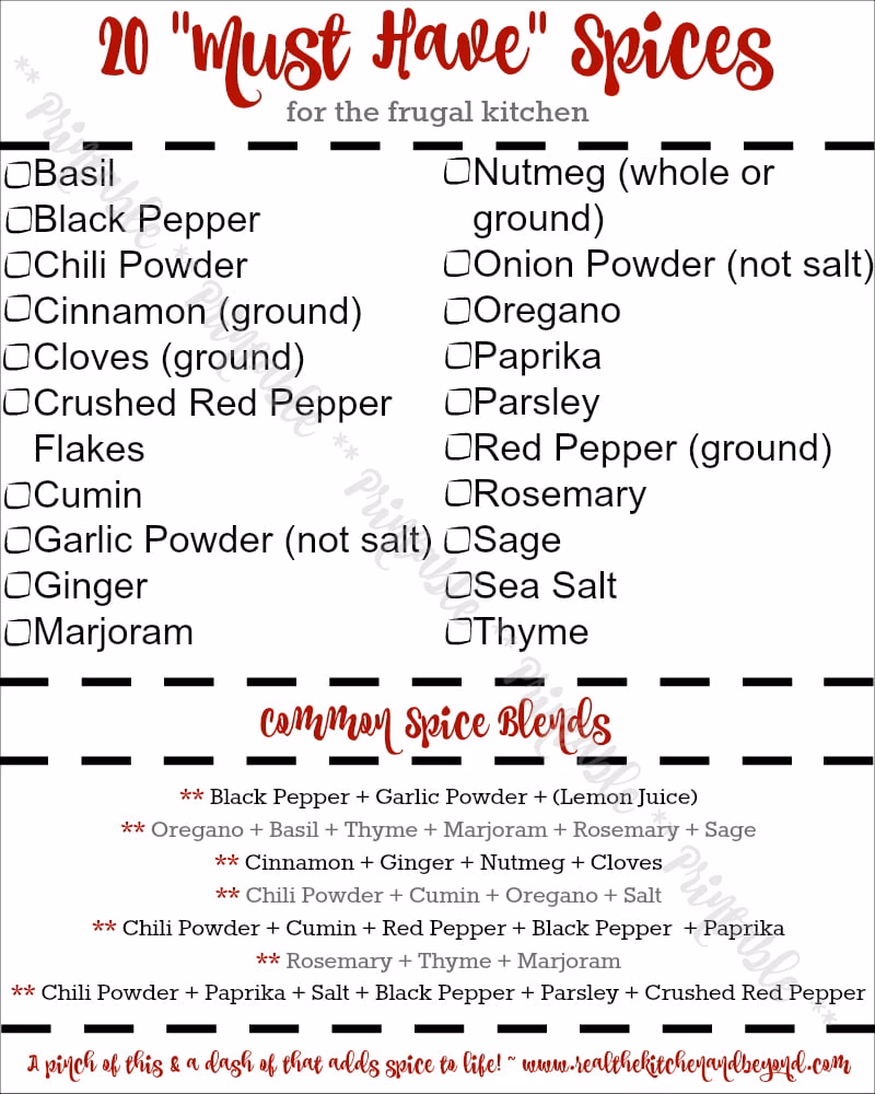 What are the essential spices for baking?